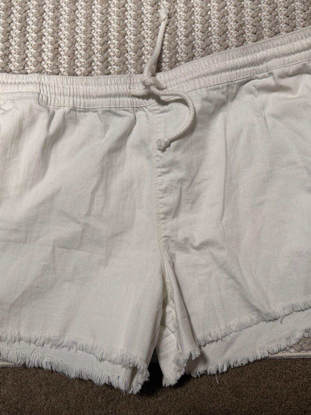 Natural Reflections White Frayed Hem Women’s Shorts